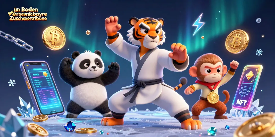 Im Boden versenkbare Zuschauertribüne: Attraktives 3D-Illustration eines Kung-Fu-Meisters und seiner Schüler im Casino-Stil.